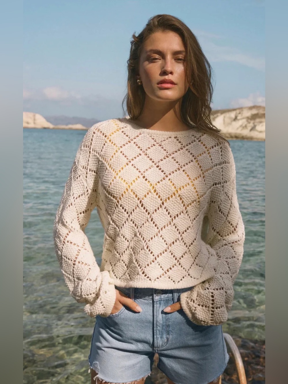 Z Supply Hullen Diamond Crochet
Cotton Sweater - Relaxed
Lightweight Knit